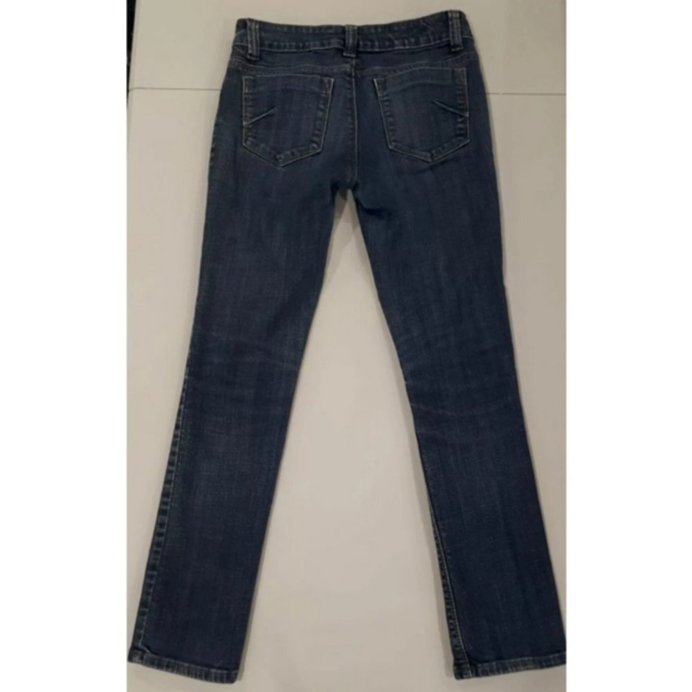 Urban Behavior Slim Jeans Destructed Dark Blue Wash Denim Womens Size 3/27 - Picture 8 of 9
